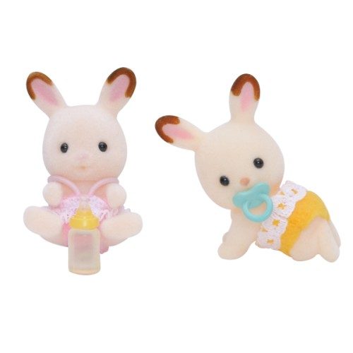 Figurines jumeaux lapins chocolat