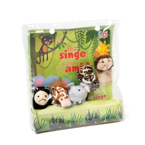 Livre Petit singe cherche un ami avec marionnettes à doigts
