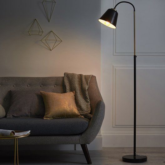 Lampadaire Kolding, 120 cm, noir, 60 W