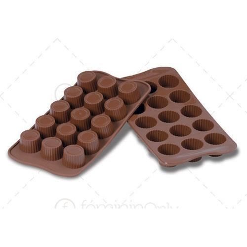 Plaque chocolat silicone 15 ronds nervurés