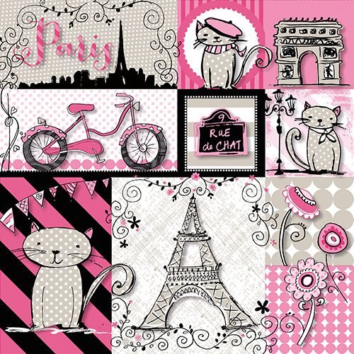 Serviette “Rue du Chat” par 20