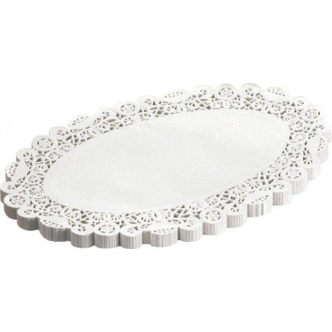 OVALE DENTELLE EXTRA BLANC 32X21 CM /250