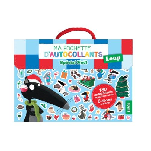 Pochette d’autocollants Loup Noël
