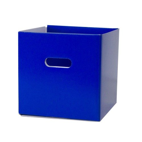 Cube de rangement en carton bleu
