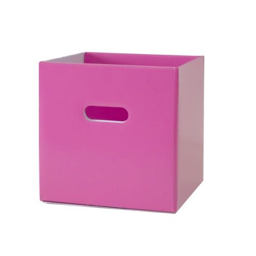 Cube de rangement en carton rose