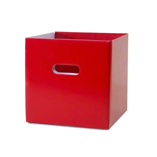 Cube de rangement en carton rouge