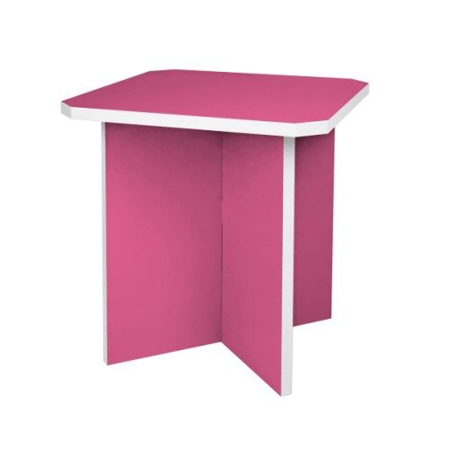 Table carrée en carton rose