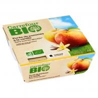 Compotes bio de pommes à la vanille Carrefour Bio