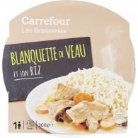 Plat cuisiné blanquette de veau et riz Carrefour