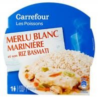 Plat cuisiné merlu blanc marinière et riz b Carrefour