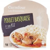 Plat cuisiné Poulet basquaise et riz Carrefour