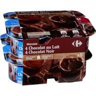 Desserts mousse chocolat lait & noir Carrefour