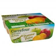 Compotes pomme poire Carrefour