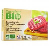 Steaks hachés bio pur bœuf Carrefour Bio