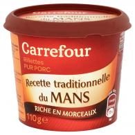 Rillettes du Mans pur porc traditionnell Carrefour