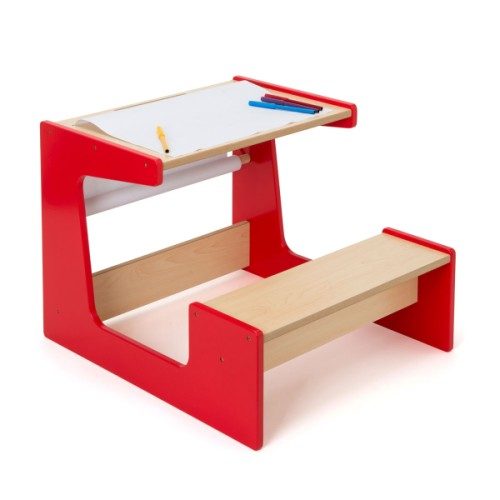 Petit bureau naturel rouge