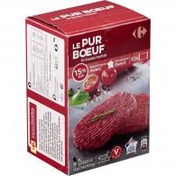 Steaks hachés pur bœuf 15% MG Carrefour