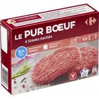 Steaks hachés pur bœuf 5% MG Carrefour