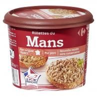 Rillettes du Mans pur porc Carrefour