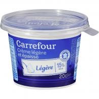 Crème légère & épaisse 15% MG Carrefour