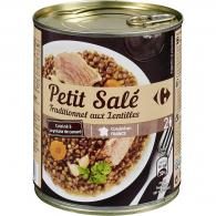 Plat cuisiné petit salé lentilles Carrefour