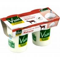 Yaourts bio au lait de chèvre nature Vrai