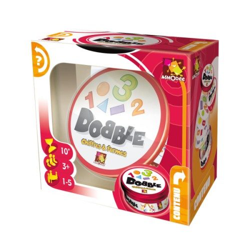 Jeu de cartes Dobble chiffres et formes