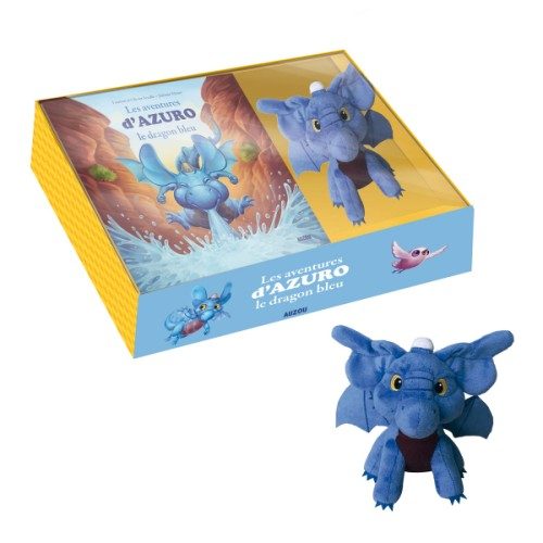 Coffret Peluche Azuro, le dragon bleu