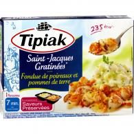 Plat cuisiné St Jacques poireaux Tipiak