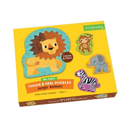 4 puzzles à toucher Animaux de la jungle 4 x 3 pièces