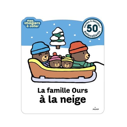 Livre La famille ours à la neige Mes imagiers à coller