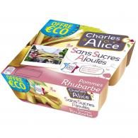 Compotes pommes rhubarbe s/sucres ajoutés Charles & Alice