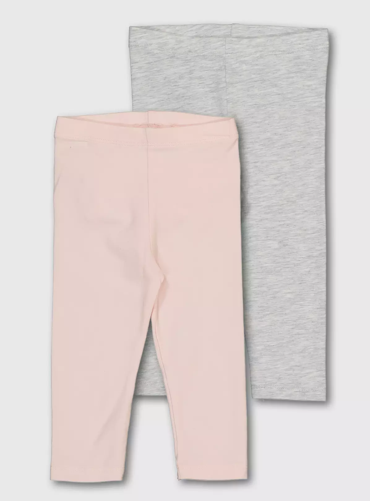 Pink & Grey Marl Frill & Bow Rear Leggings 2 Pack – 3-6 mont