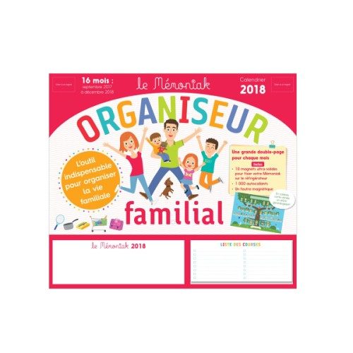 Livre Organisateur familial Le Mémoniak 2017-2018