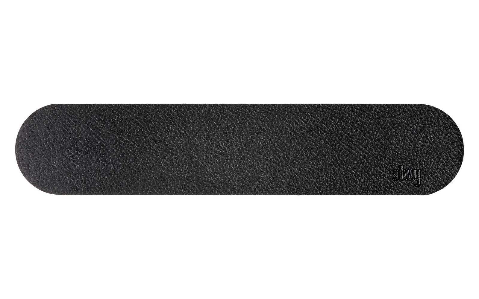 Silwy barre magnétique en métal 25 cm avec revêtement en cuir noir