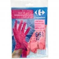 Gants de ménage latex 6-6 1/2 Carrefour