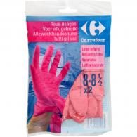 Gants de ménage latex 8-8 1/2 Carrefour