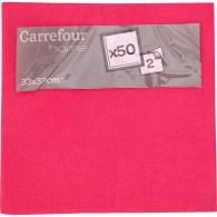 Serviettes en papier 33 x 33 cm fushia Carrefour Home