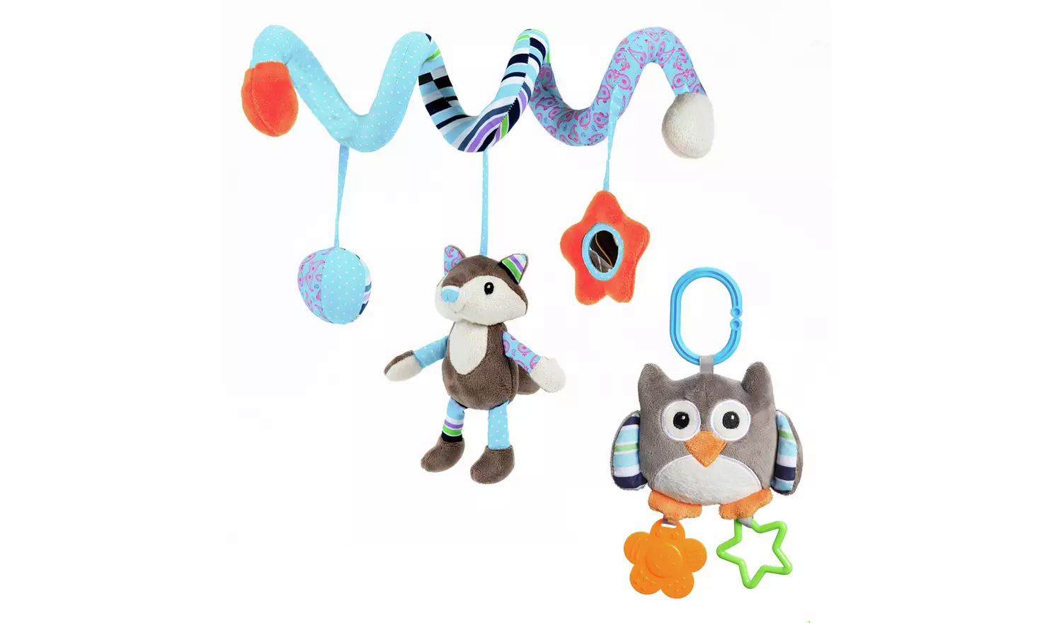 Nuby Little Fox Spiral Pram Toy Set for Newborns