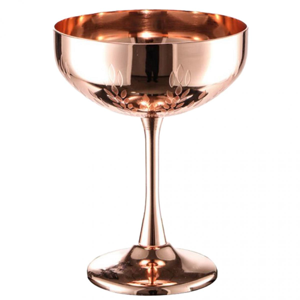 2x Tasse à Thé Gobelet Acier Verre à Vin Cadeau Idéal Faveurs de Mariage Couleur de Cuivre