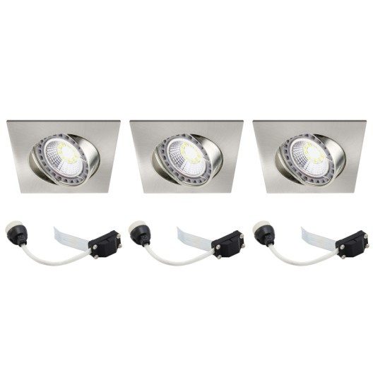 Kit 3 spots à encastrer Clane orientable led INSPIRE GU10 acier