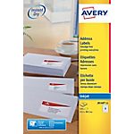 25 Feuilles pour étiquettes adresse jet d’encre – Avery – 21 étiquettes 63,5 x 38,1 mm