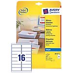 25 Feuilles pour étiquettes adresse jet d’encre – Avery – 16 étiquettes 99,1 x 33,9 mm
