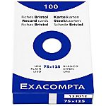 100 fiches Bristol blanches 75 x 125 mm – exacompta
