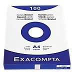 Fiches bristol – Exacompta – unies non perforées l.210 x h.297 mm Blanc