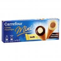 Glaces vanille chocolat Carrefour