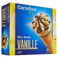 Glaces cônes vanille Carrefour
