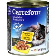 Pâtée pour chats bouchées sauce poulet/foie Carrefour