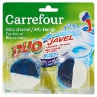 Bloc WC eau bleue et javel Carrefour