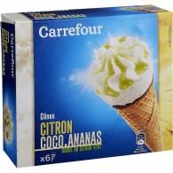 Glaces citron coco ananas Carrefour